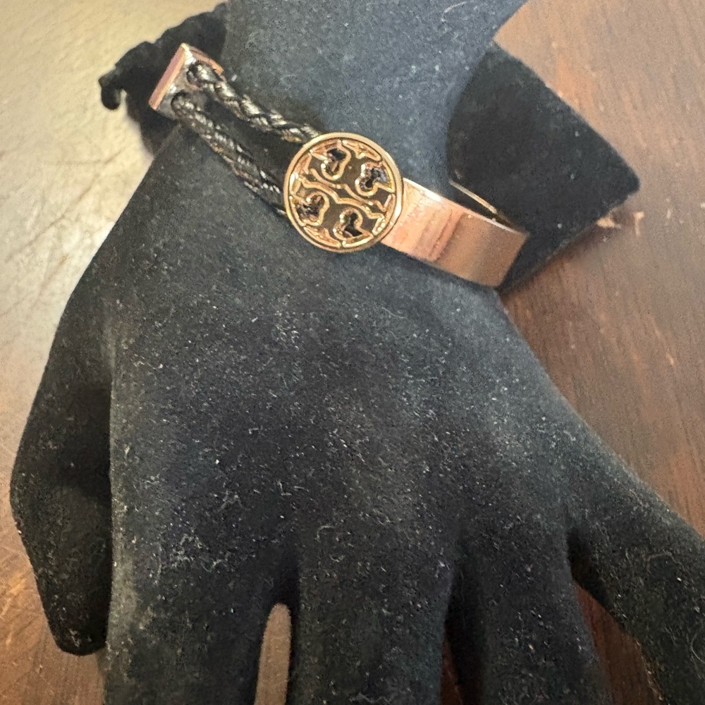 Black and Gold Bracelet with Emblem replica Tony Burch miller